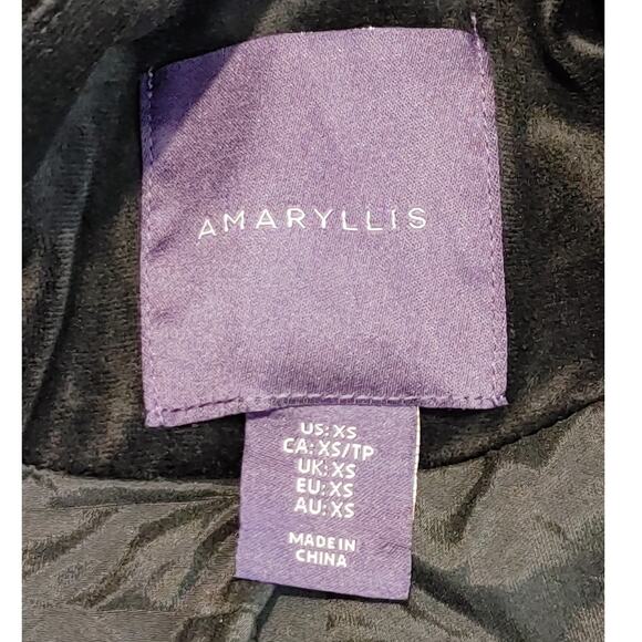 Amaryllis Velvet Peplum Jacket Faux Pearl Buttons Long Sleeve Black Womens XS - Picture 3 of 6